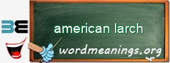 WordMeaning blackboard for american larch